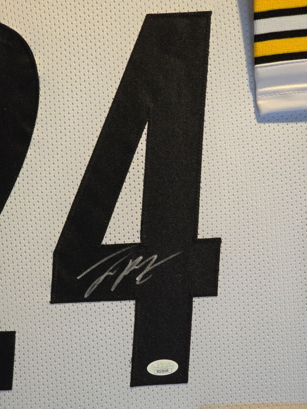 Framed Pittsburgh Steelers Joey Porter Jr Autographed Signed Jersey Jsa Coa