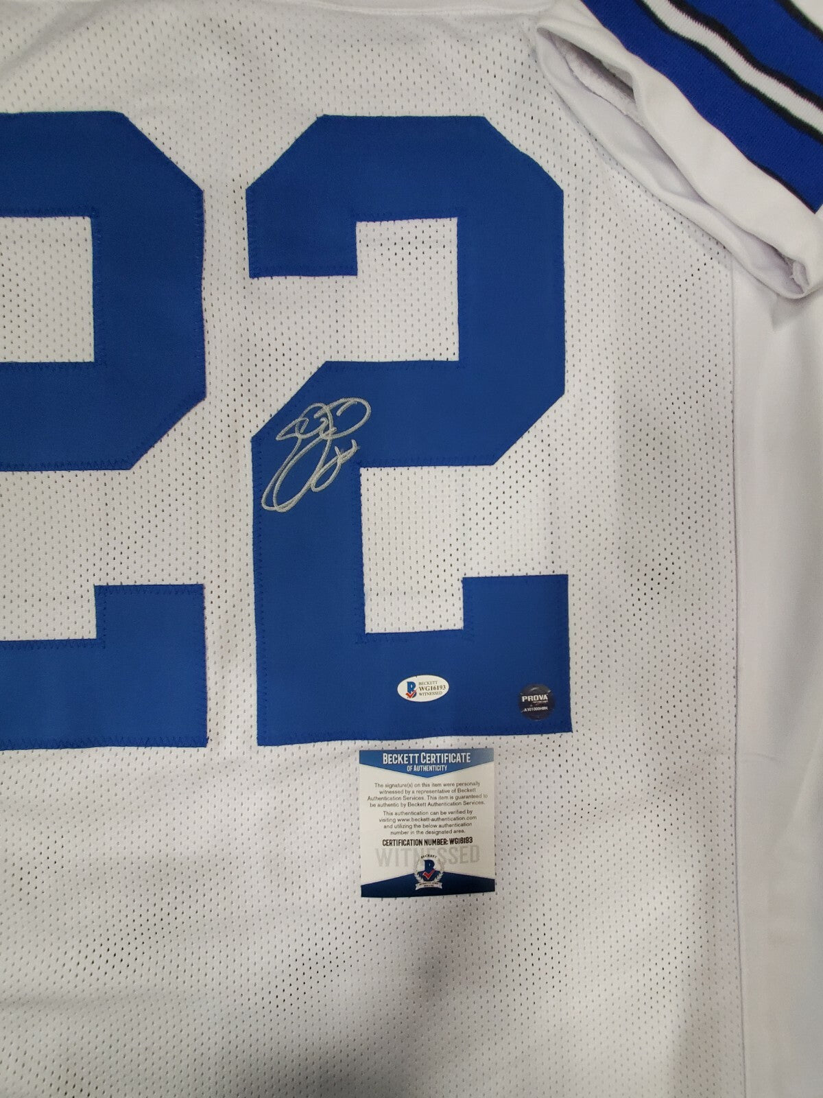 Dallas Cowboys Emmitt Smith Autographed Signed Jersey Beckett  Coa