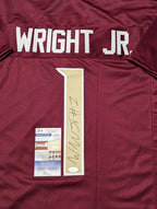 Florida State Seminoles Winston Wright Jr Autographed Signed Jersey Jsa Coa