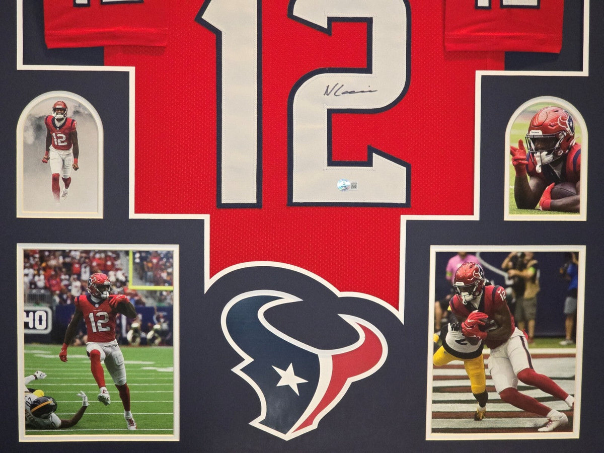 Framed Houston Texans Nico Collins Autographed Signed Jersey Beckett Holo