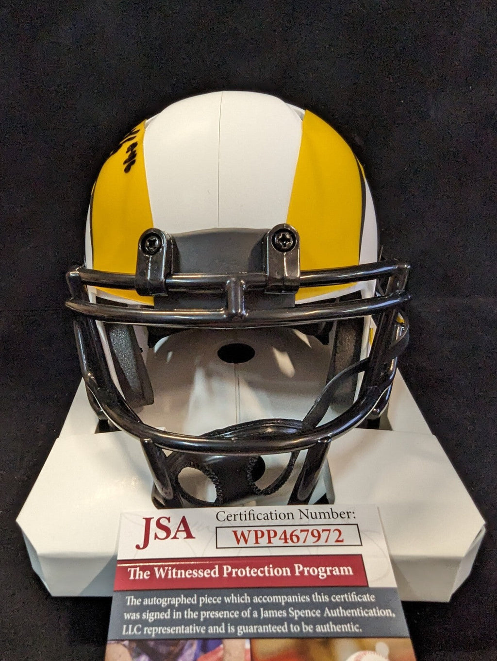 Los Angeles Rams Grant Haley Autographed Lunar Mini Helmet Jsa Coa