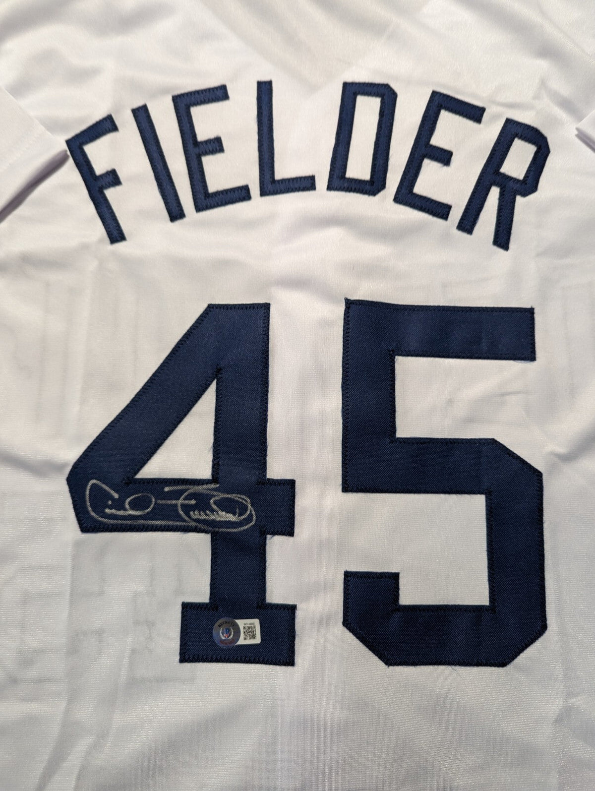 Detroit Tigers Cecil Fielder Autographed Signed Jersey Beckett Holo