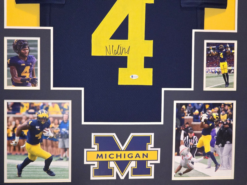 Framed Michigan Wolverines Nico Collins Autographed Signed Jersey Beckett Coa