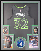 Custom Framed Minnesota Timberwolves Karl Anthony Towns Autographed Jersey Jsa