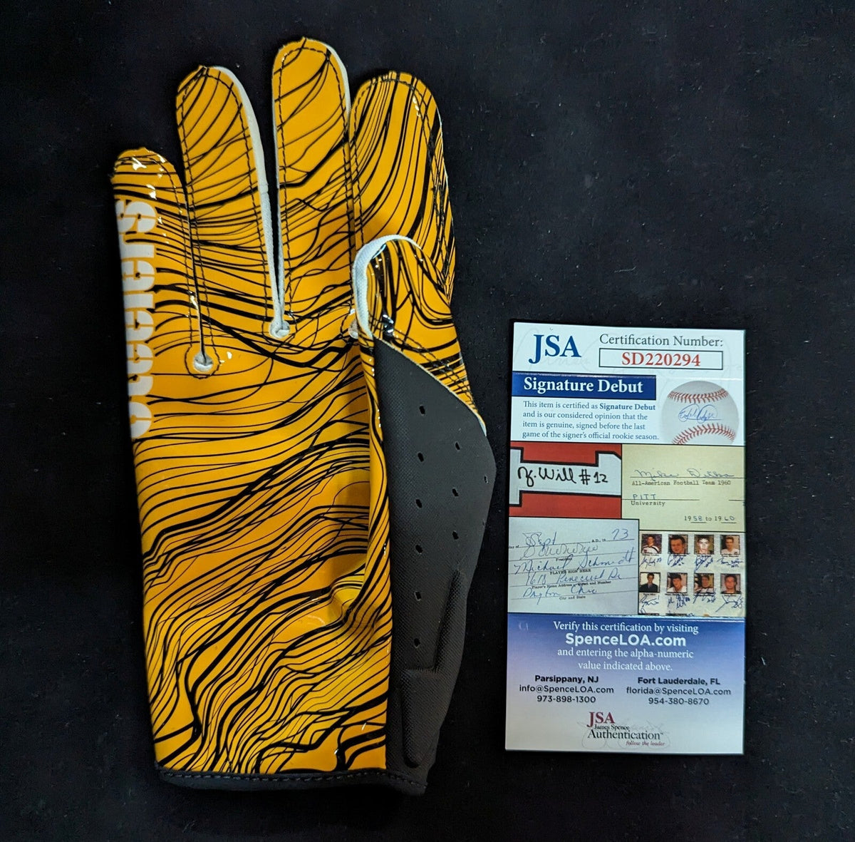 Pittsburgh Steelers Joey Porter Jr Signed Glove Jsa Coa