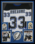 Framed Manon Rheaume Autographed Tampa Bay Lightning Jersey Jsa Coa