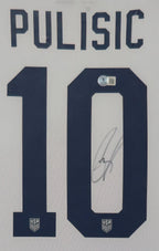 Suede Framed Christian Pulisic Autographed Signed Usa Jersey Beckett Holo