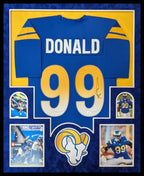Framed In Suede Los Angeles Rams Aaron Donald Autographed Signed Jersey Jsa Coa