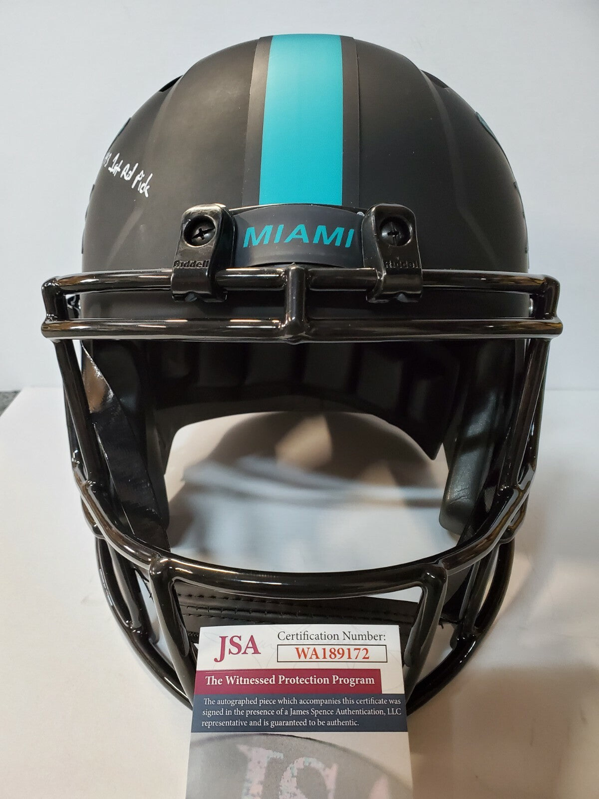 Miami Dolphins Oj Mcduffie Signed Insc Full Size Eclipse Replica Helmet Jsa Coa