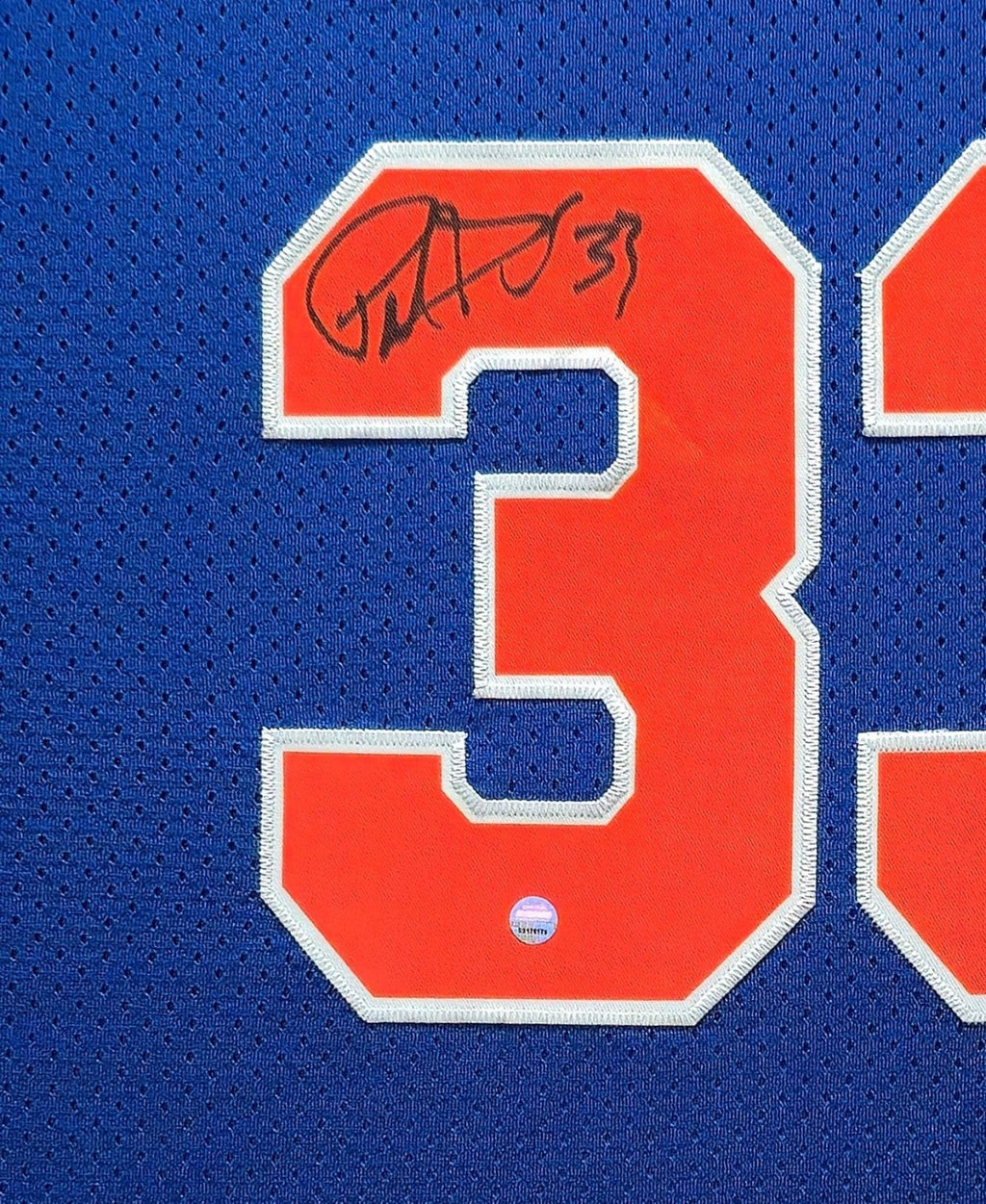 Suede Framed New York Knicks Patrick Ewing Autographed Jersey Steiner Hologram