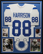 Framed Indianapolis Colts Marvin Harrison Signed Jersey Jsa Coa