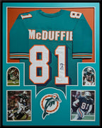 Framed Miami Dolphins Oj Mcduffie Autographed Signed Jersey Jsa Coa