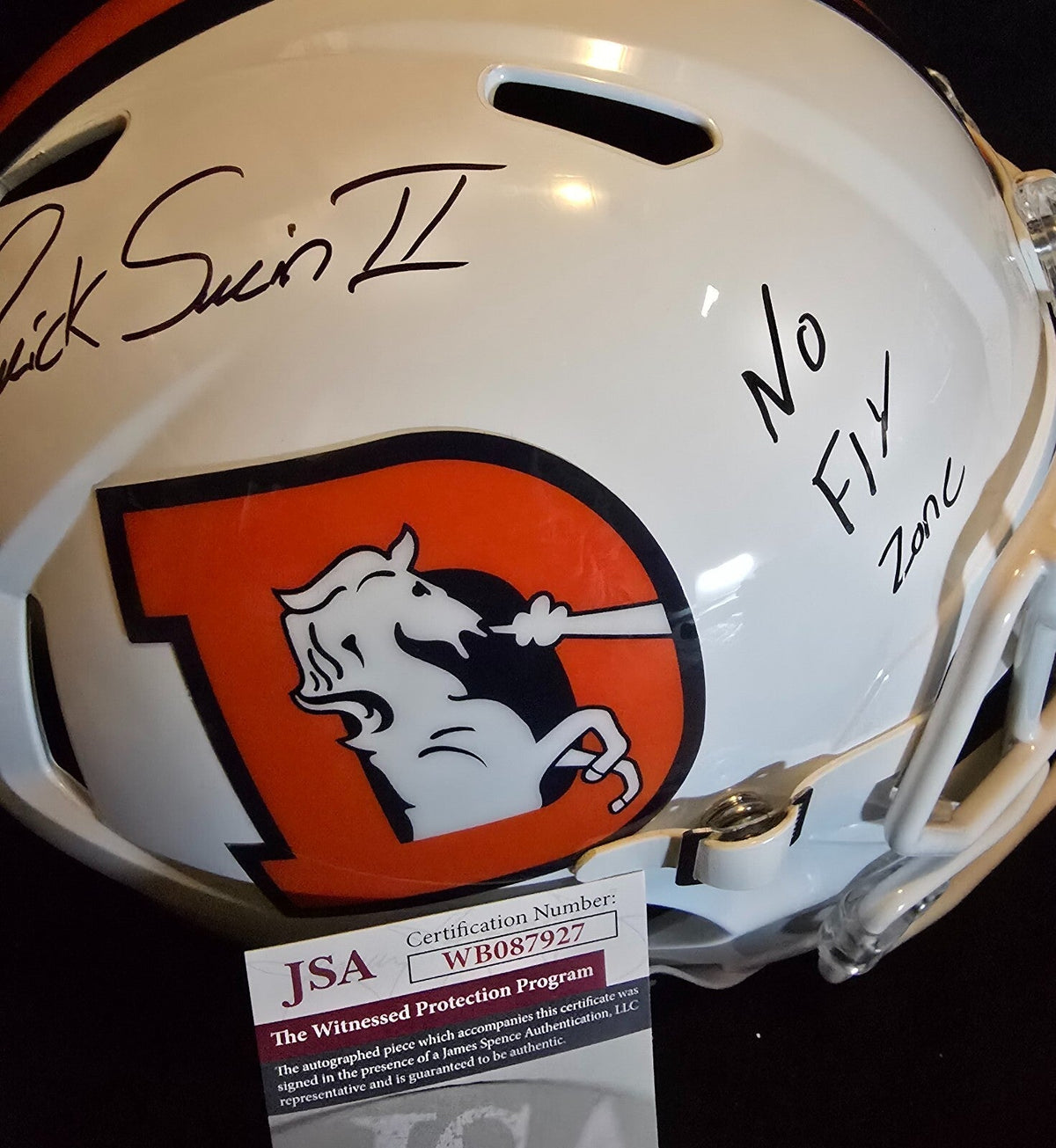 Denver Broncos Pat Surtain Ii Signed Insc Retro Replica Full Size Helmet Jsa