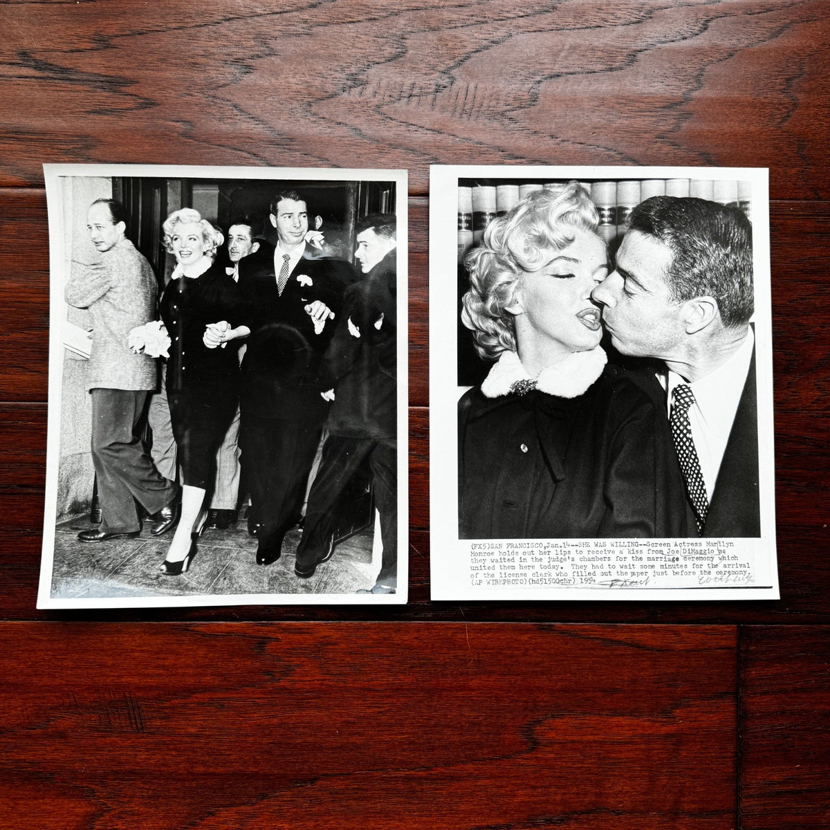 JOE DiMAGGIO Personally Owned MARILYN MONROE WEDDING Photos! DiMAGGIO COLLECTION