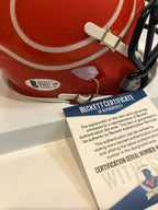Mike Singletary Signed Inscribed Chicago Bears Amp Mini Helmet Beckett Coa