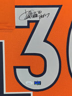 Framed Denver Broncos Terrell Davis Autographed Signed Jersey Jsa Coa