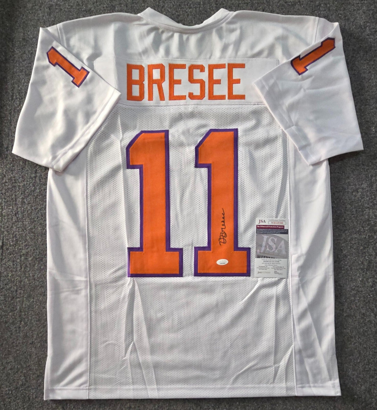 Clemson Tigers Bryan Bresee Autographed Signed Jersey Jsa  Coa