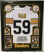 Framed Jack Ham Autographed Signed Insc Pittsburgh Steelers Stat Jersey Jsa Coa