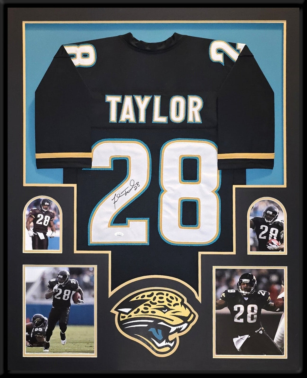 Framed Jacksonville Jaguars Fred Taylor Autographed Signed Jersey Jsa Coa
