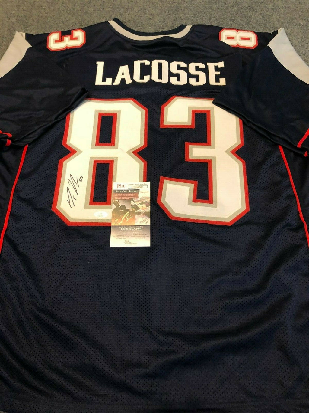 New England Patriots Matt Lacosse Autographed Signed Jersey Jsa  Coa