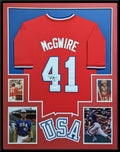 Framed Mark Mcgwire Autographed Signed Team Usa Jersey Jsa Coa