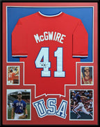 Framed Mark Mcgwire Autographed Signed Team Usa Jersey Jsa Coa