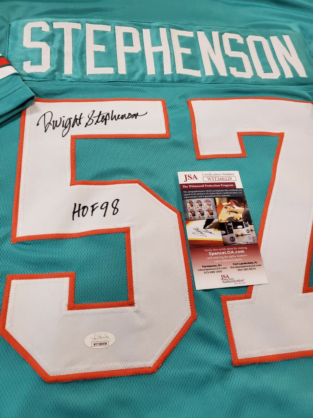 Miami Dolphins Dwight Stephenson Autographed Signed Inscribed Jersey Jsa  Coa