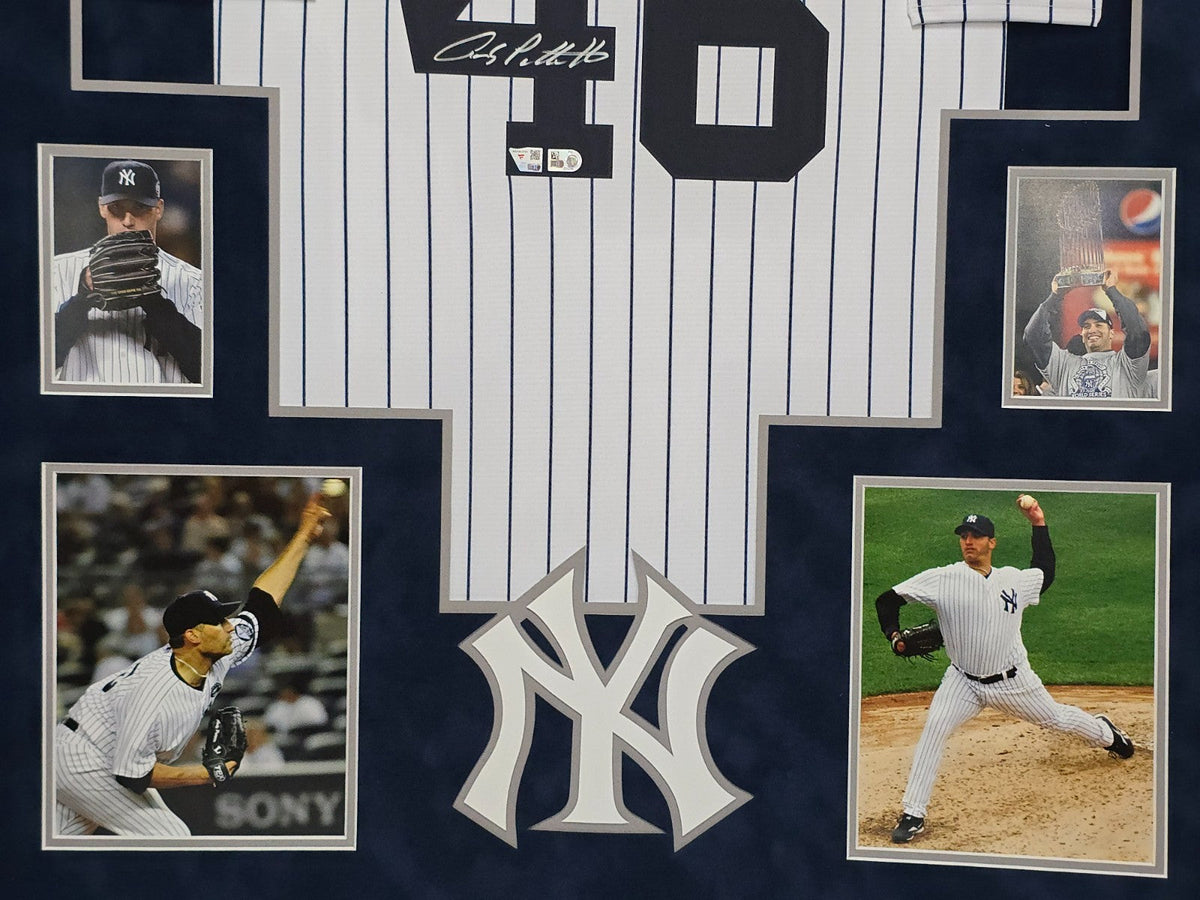 Framed Suede Andy Pettitte Autographed Signed New York Yankees Jersey Fanatics