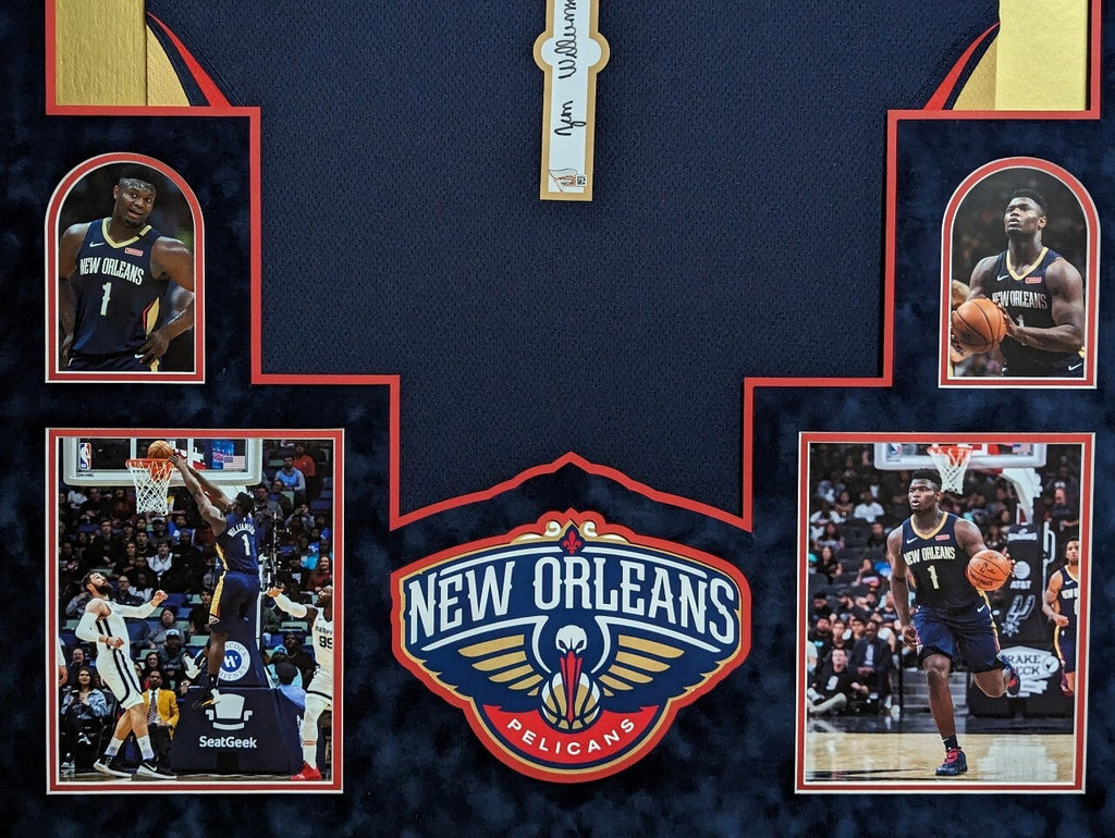 Framed In Suede New Orleans Pelicans Zion Williamson Signed Jersey Fanatics Holo