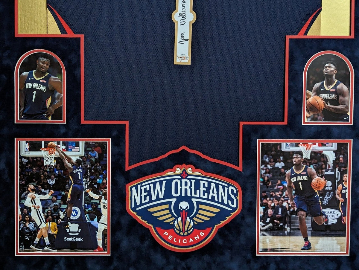 Framed In Suede New Orleans Pelicans Zion Williamson Signed Jersey Fanatics Holo