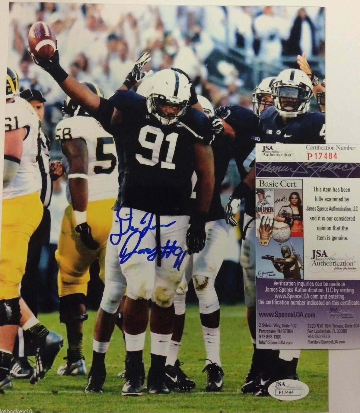 Daquan Jones Autographed Signed Signed Penn State 8X10 Photo Jsa Coa