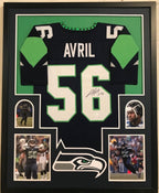 Framed Cliff Avril Autographed Signed Seattle Seahawks Jersey Jsa Coa