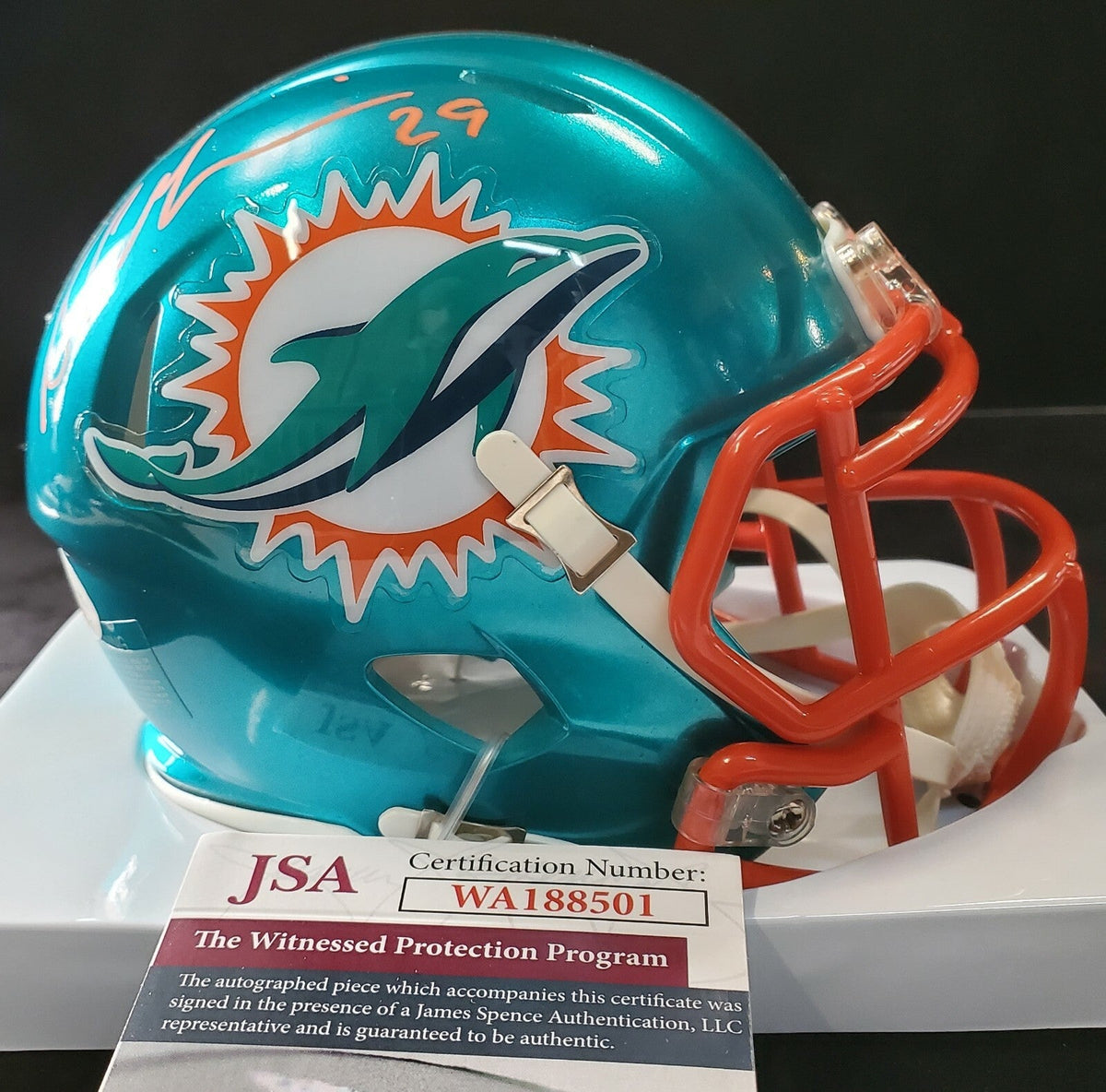 Miami Dolphins Sam Madison Autographed Signed Flash Mini Helmet Jsa Coa