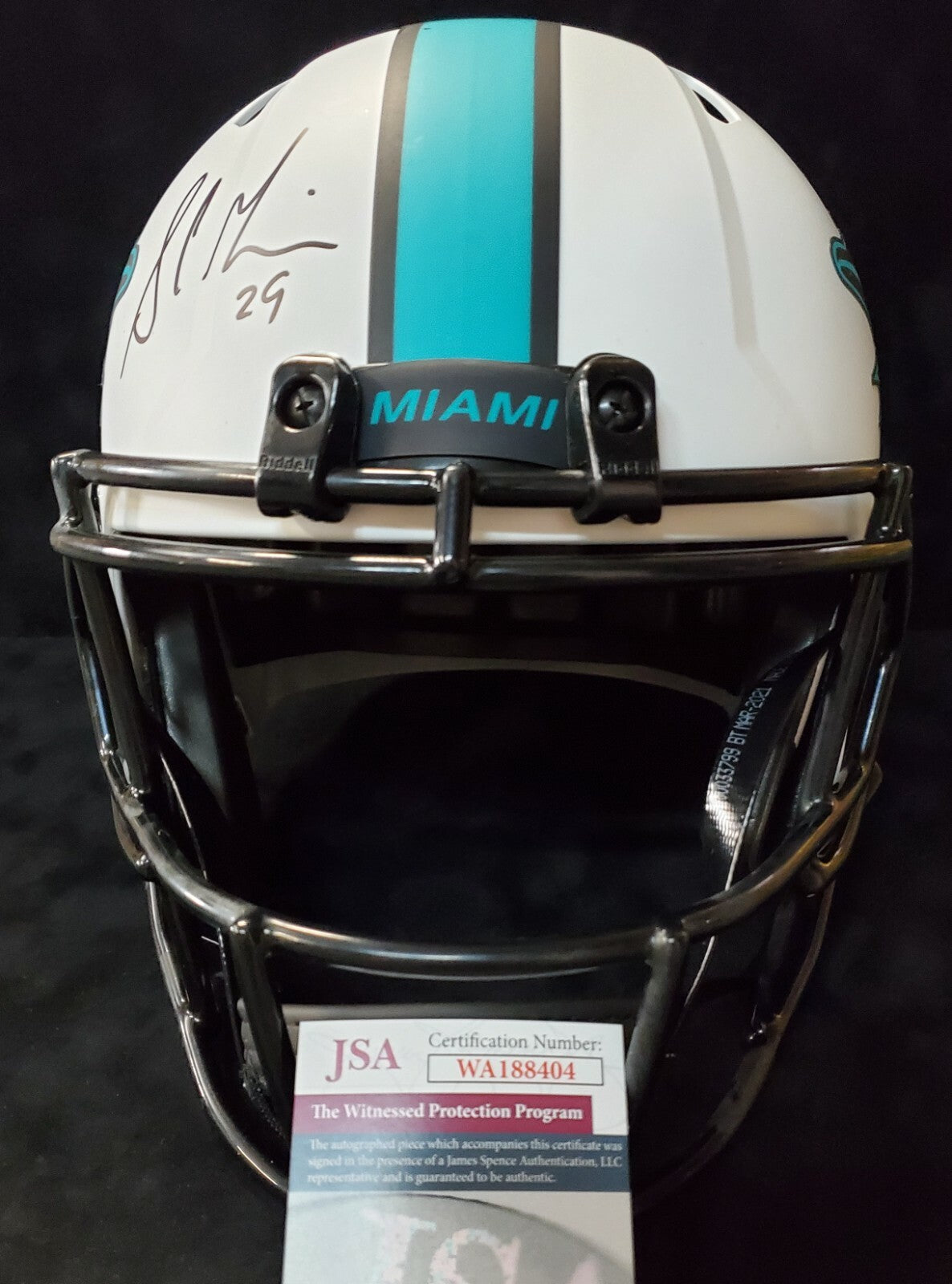 Miami Dolphins Pat Surtain Sam Madison Signed F/S Lunar Replica Helmet Jsa Coa