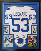 Framed Indianapolis Colts Darius Shaquille Leonard Signed Jersey Jsa Coa