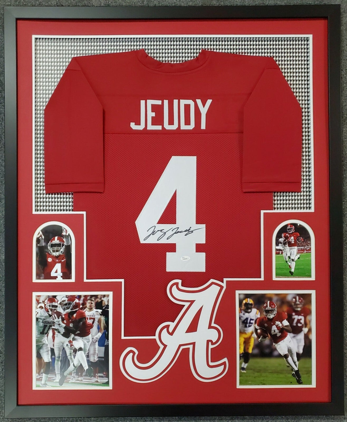 Framed Jerry Jeudy Autographed Signed Alabama Crimson Tide Jersey Jsa Coa