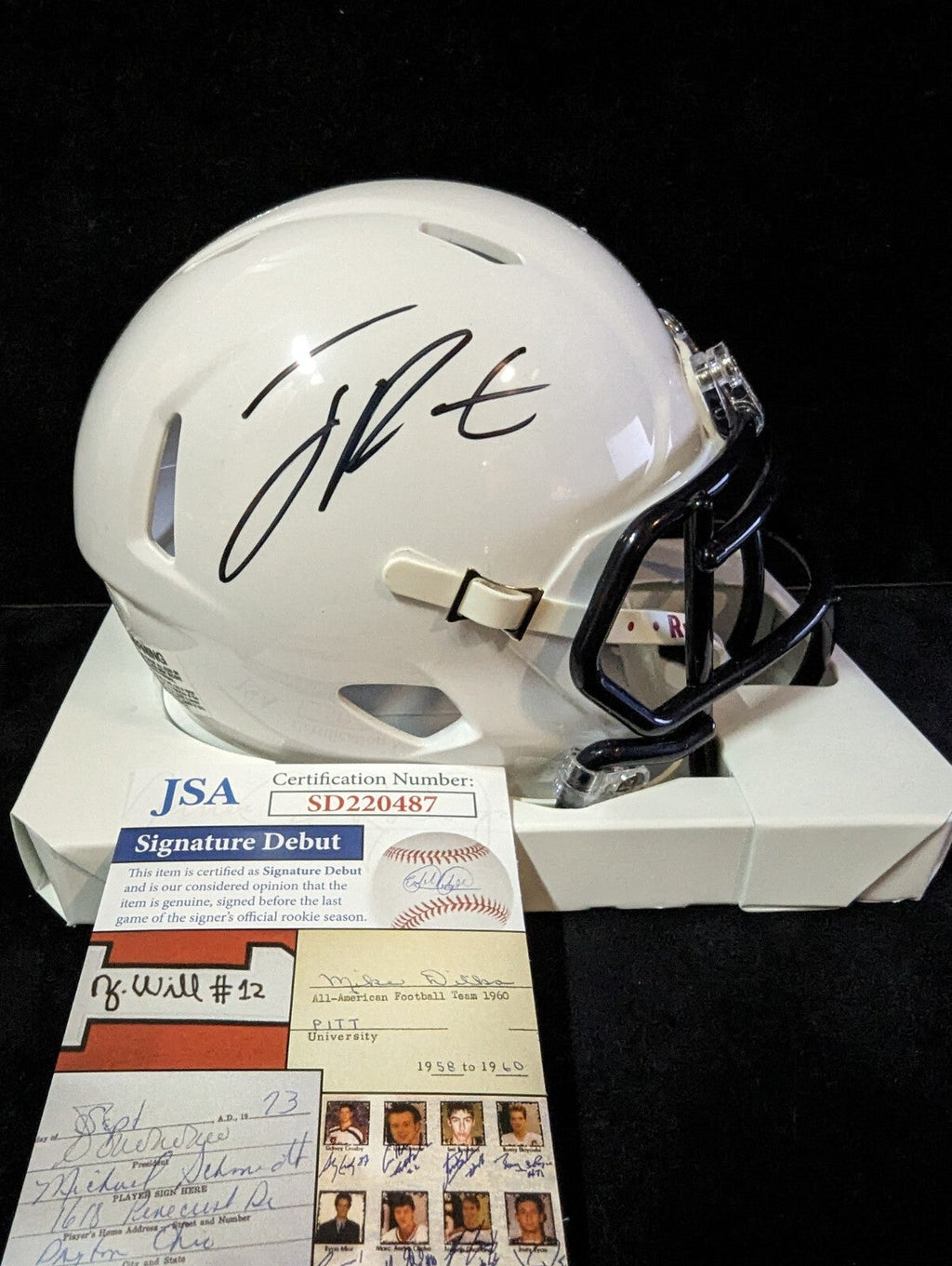 Penn State Autographed Signed Joey Porter Jr Speed Mini Helmet Jsa Coa