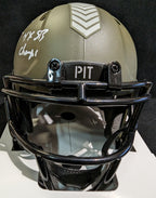 Pittsburgh Steelers Rocky Bleier Signed Inscribed Salute Mini Helmet Bas Holo