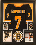 Framed Phil Esposito Autographed Signed Boston Bruins Jersey Jsa Coa