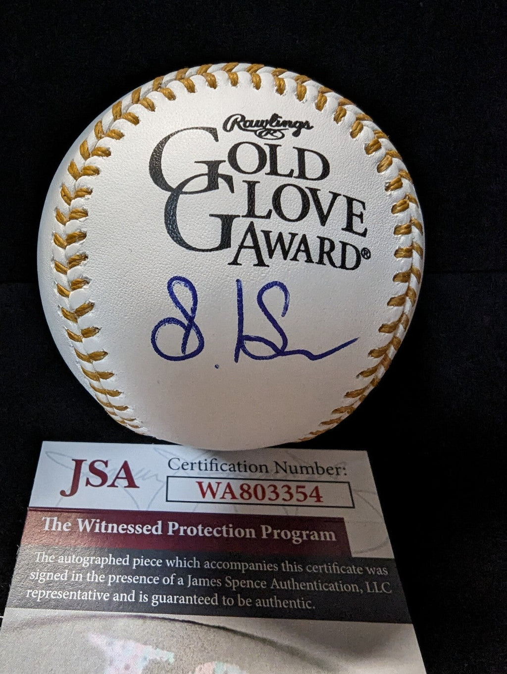 Cleveland Guardians Steven Kwan Autographed Signed Gold Glove Baseball Jsa Coa