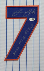 Framed New York Mets Brett Baty Autographed Signed Inscribed Jersey Jsa Coa
