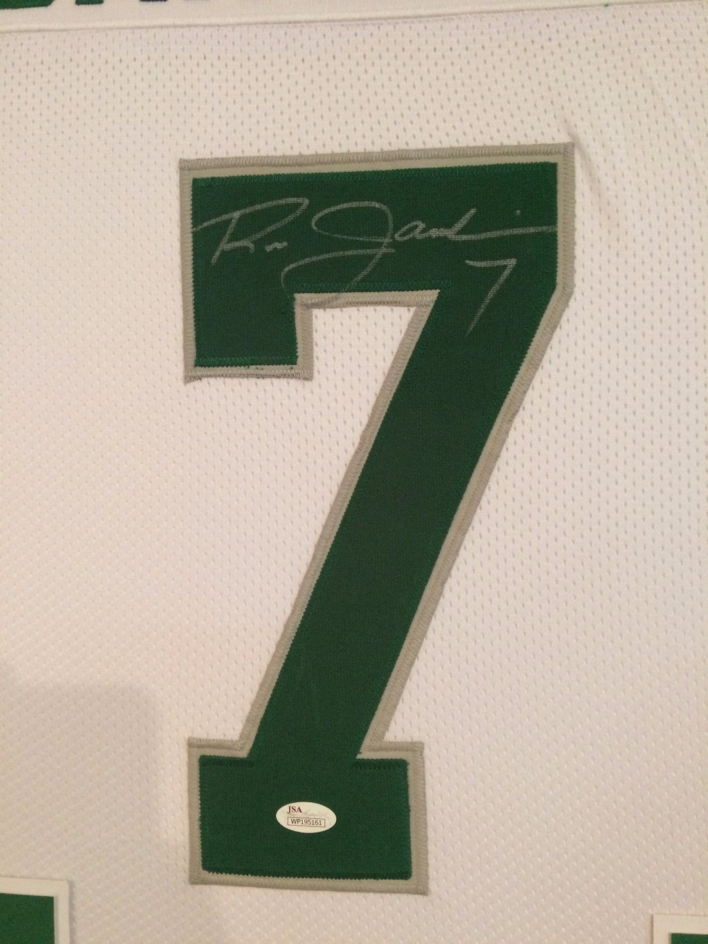 Framed Ron Jaworski Autographed Signed Philadelphia Eagles Jersey Jsa Coa