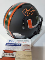 Miami Hurricanes Brevin Jordan Autographed Signed Mini Helmet Jsa Coa