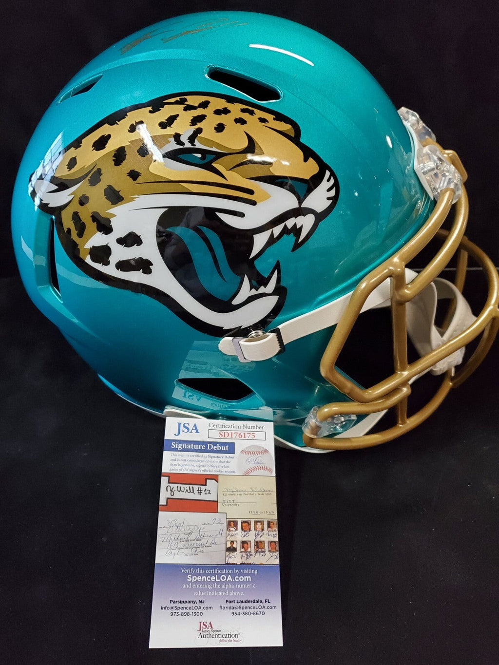Jacksonville Jaguars Tyson Campbell Signed Full Size Flash Rep Helmet Jsa Coa