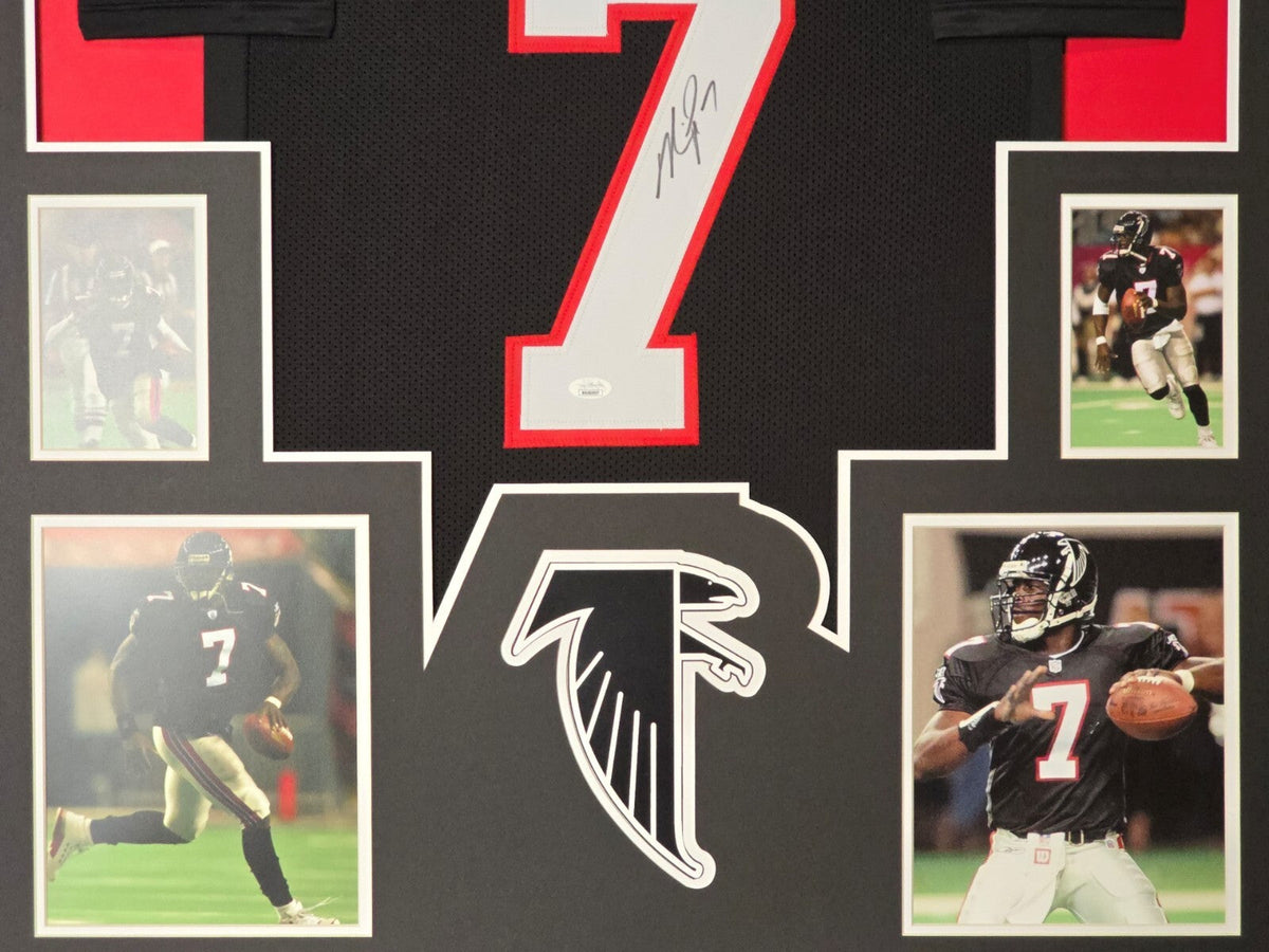 Framed Atlanta Falcons Michael Vick Autographed Jersey Jsa Coa