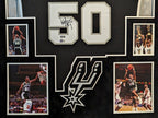 Suede Framed San Antonio Spurs David Robinson Autographed Jersey Beckett Holo