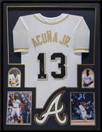 Framed Atlanta Braves Ronald Acuna Jr Autographed Jersey Acuna Hologram