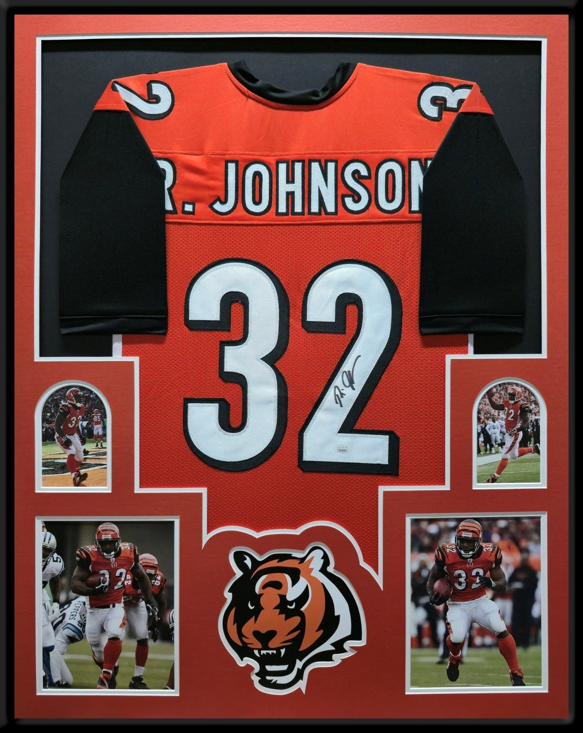 Framed Cincinnati Bengals Rudi Johnson Autographed Jersey Jsa Coa
