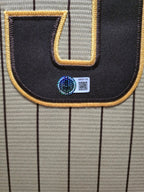 Framed San Diego Padres Jackson Merrill Autographed Signed Jersey Beckett Holo