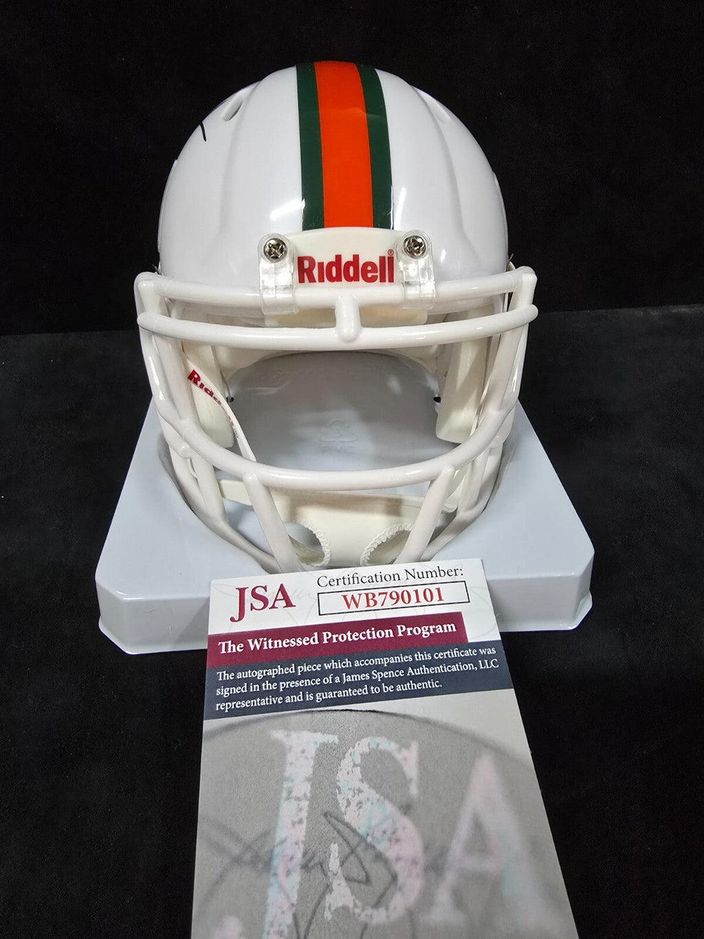 Miami Hurricanes Frank Gore Autographed Signed Speed Mini Helmet Jsa Coa